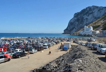Fia Ensgård blev liksom hundratals andra bilister fast i Gibraltar i flera timmar 27 juli. Foto: Privat