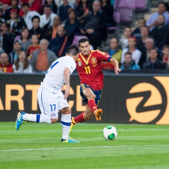 Barcelonas Pedro Rodríguez gjorde segermålet i vänskapsmatchen mot Italien.