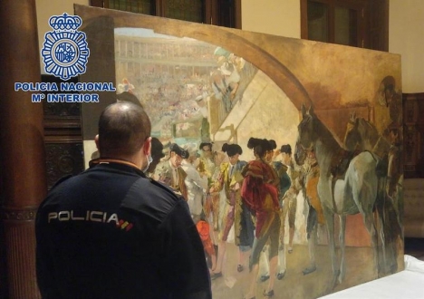 “Antes de la corrida” av Valenciakonstnären Joaquín Sorolla målades 1898. Foto: Policía Nacional
