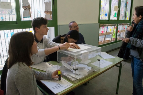 Röstbord vid det senaste katalanska valet 21 december 2017.
