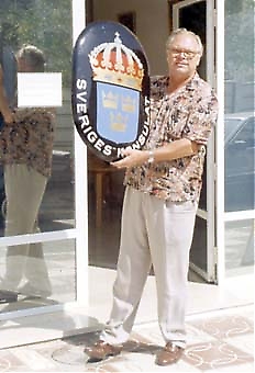 Stig Öberg poserade för Sydkusten när han 1993 blev utsedd till Sveriges honorärkonsul i Málagaprovinsen.