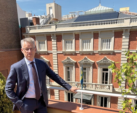 Precis som sina företrädare på posten har Teppo Tauriainen öppnat det eleganta ambassadresidenset i Madrid för en mängd olika evenemang, förutom under lock down vill säga. Foto: Sveriges Ambassad i Madrid