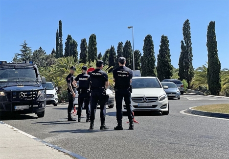 Poliskontroll nyligen i östra delen av Marbella.