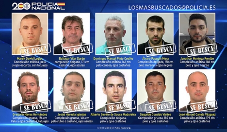 Listan över Spaniens tio mest efterlysta inkluderar en brokig skara brottslingar, som några bedöms vara mycket farliga. Foto: Policía Nacional