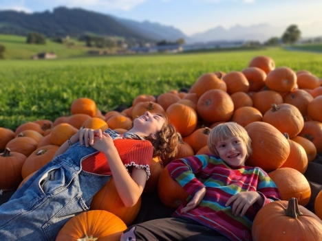 Bland det roligaste på hela året är höstfestligheten halloween, tycker barnen som har fått varsin pumpa att karva ut.