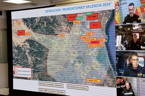 Insatserna i Valenciaområdet är fortfarande bland annat inriktade på att finna dödsoffer, även om den nuvarande siffran på 212 omkomna inte väntas stiga i större utsträckning. Foto: Ministerio de Defensa