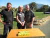 Stig Jogsten, Inga-May Gigler och Anders Persson från Nordea hälsade alla välkomna på första tee och delade ut golfbollar.