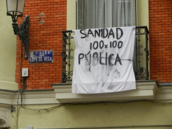 Protesterna mot smygprivatiseringen av hälsovården i Madridregionen är omfattande.